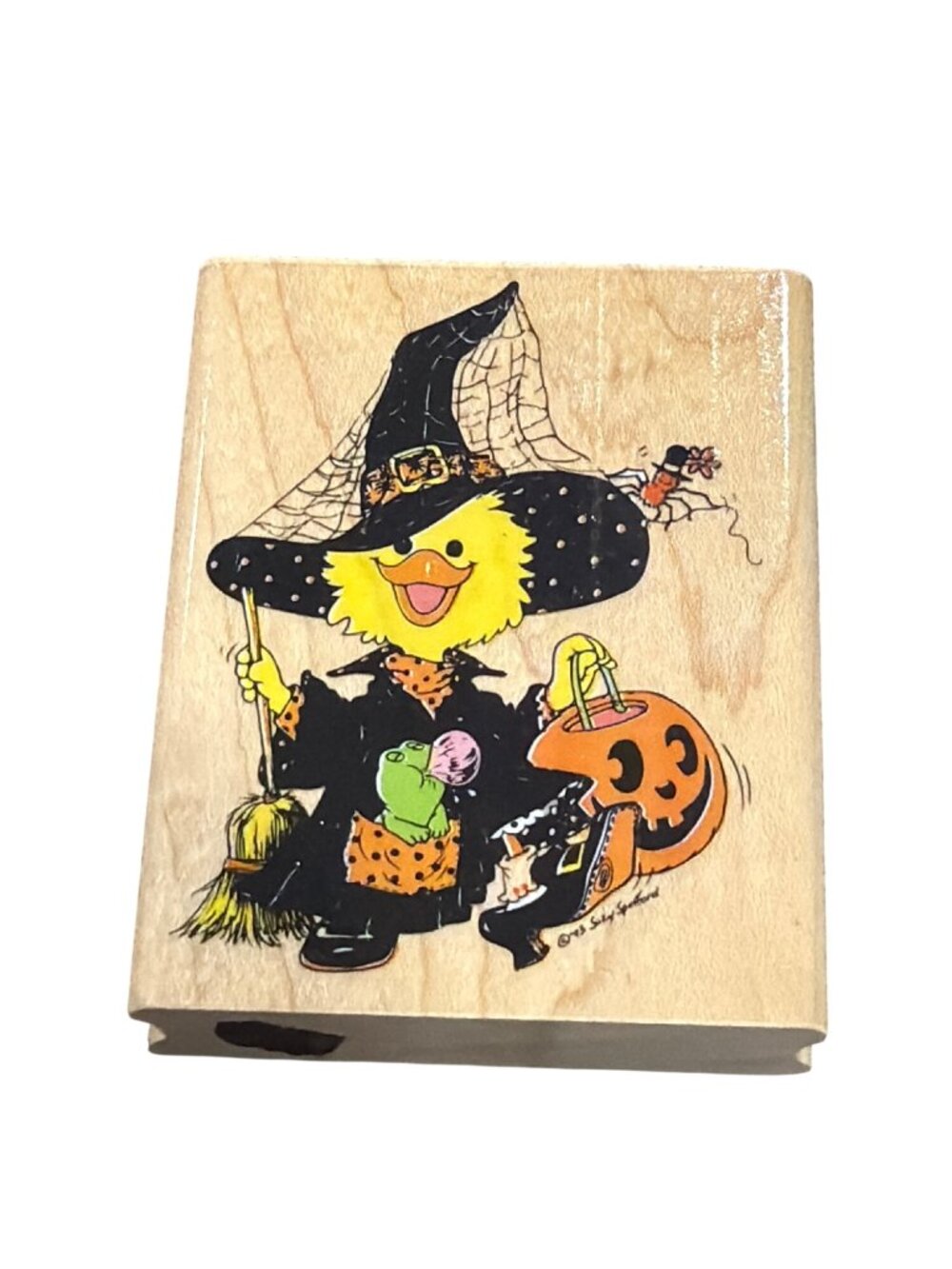 Suzys Zoo Halloween Rubber Stamp Duck Witch Design Wood Mounted Rubber Stamp